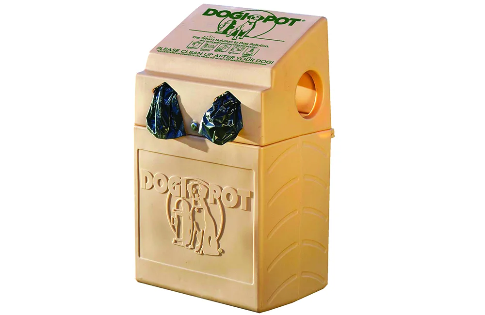 Dog waste disposal bin.