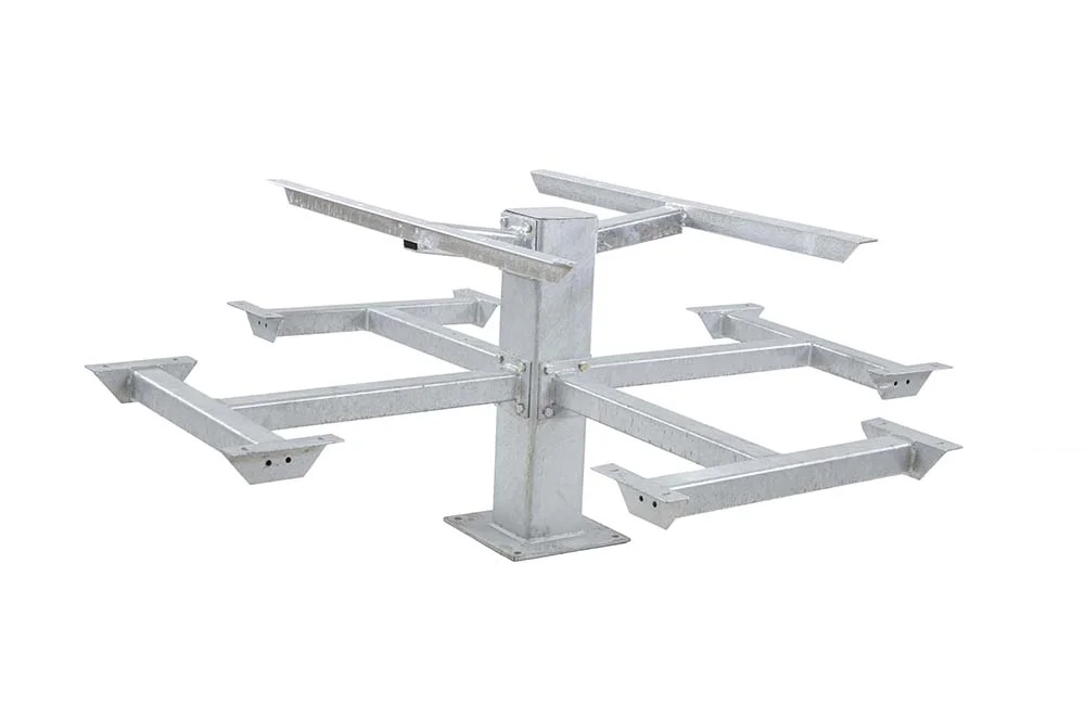 Metal frame structure on a white background.