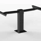Black metal stand with adjustable arm.
