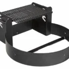 Black metal grill accessory.