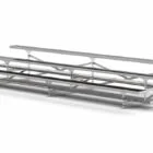 Stainless steel bleachers on a white background.