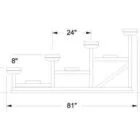 Dimensions of a bathroom vanity and sink.