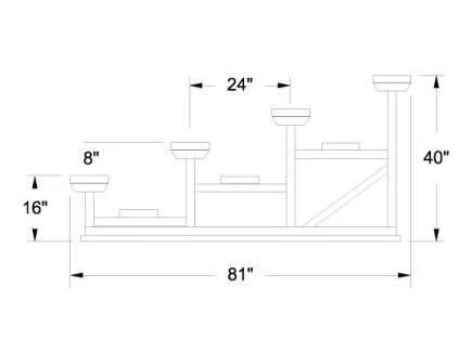 Dimensions of a bathroom vanity and sink.