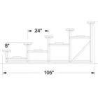 Dimensions of a piece of furniture.