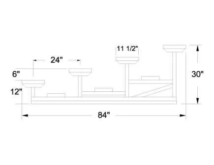 Dimensions of a bathroom vanity and sink.