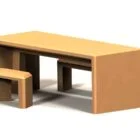 Wooden table and bench set.
