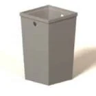 Gray trash can on white background.