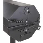 Black grill lid mechanism.