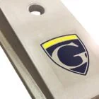 Cornhole board with logo and year.