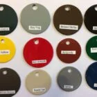 Dog tags in various colors.