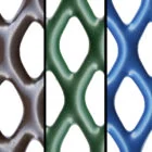 Colorful plastic mesh patterns in various colors.