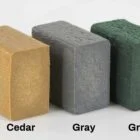 Three foam blocks in Cedar, Gray, and Green colors.