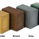 Brick samples in Cedar, Brown, Gray, and Green colors.