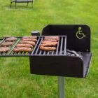 Portable grill with a wheelchair icon on it.