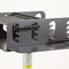 Outdoor grill stand with adjustable height.