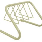 Beige bike rack on a white background.
