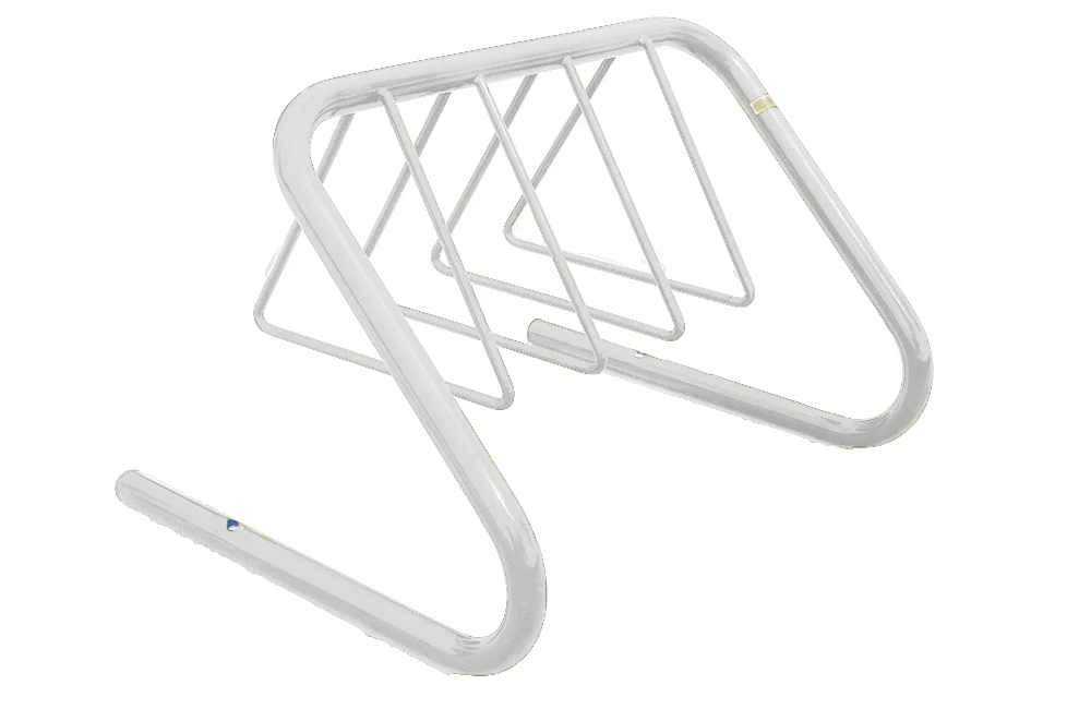White bike rack stand.