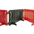 Barrier fencing in red and black colors.