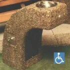Handicap accessible trash can.