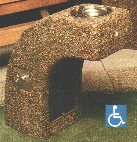 Handicap accessible trash can.