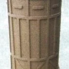 Wooden barrel with crossbars and a lid.
