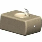 Beige water fountain on a white background.