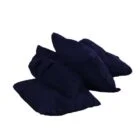 Navy blue bean bags on a white background.