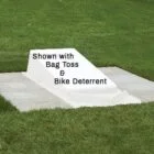 Golf tee shown installed in grass.