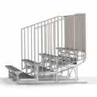 Staircase structure with metal railings and steps.