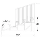 Staircase diagram with dimensions.