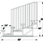 Dimensions of a stairlift system.