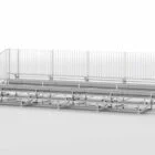 Metal bleachers on a white background.