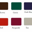 Color swatches: Black, Brown, Green, Dark Blue, Purple, Light Blue, Red, Burgundy, Tan.