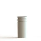 White cylindrical object on a white background.