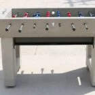 Foosball table on wheels.