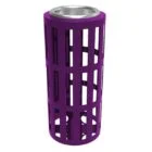 Purple cylindrical object with a metallic top.
