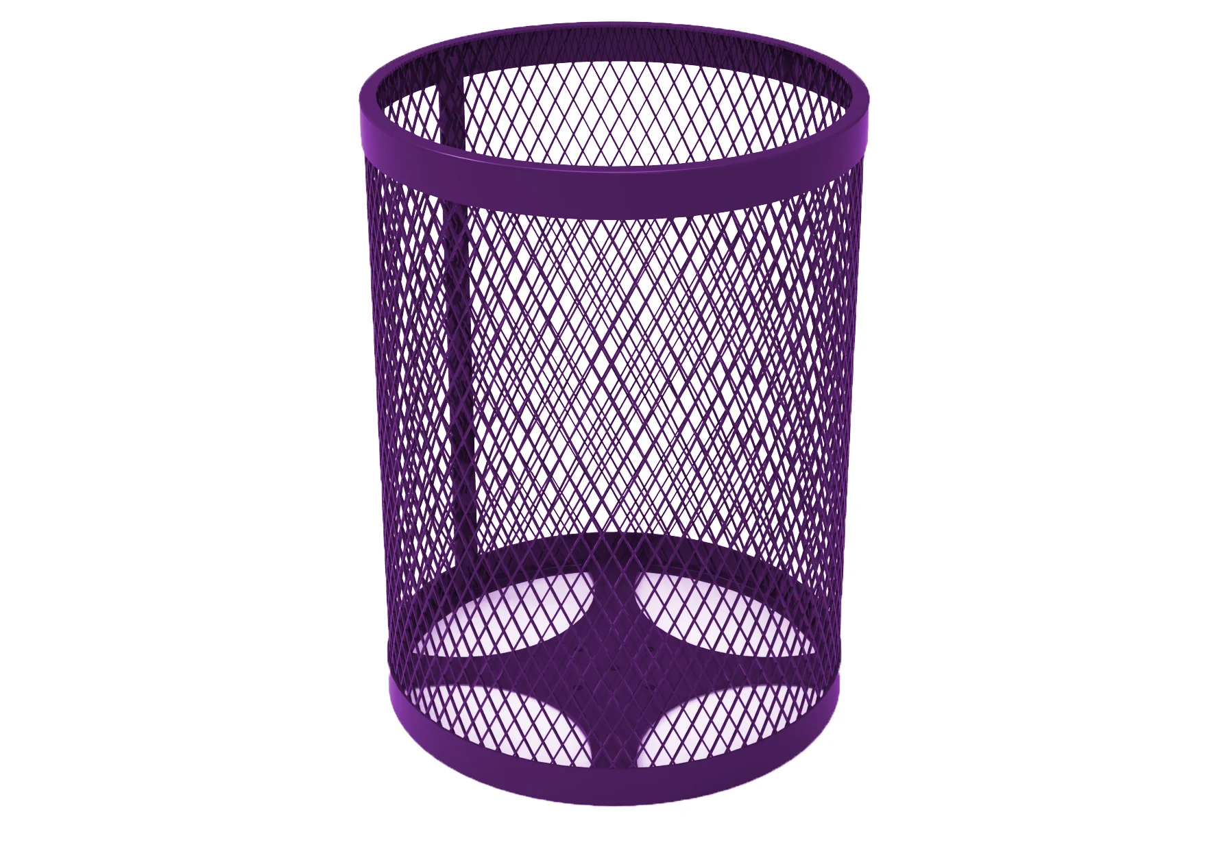 Purple mesh pencil holder.