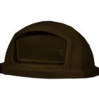 Brown dome-shaped object on a white background.