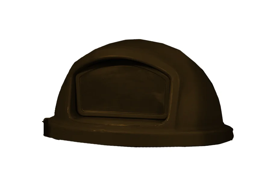 Brown dome-shaped object on a white background.