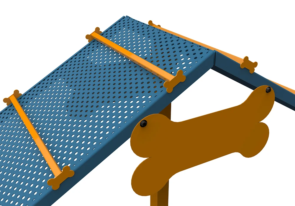 Dog agility course obstacle.
