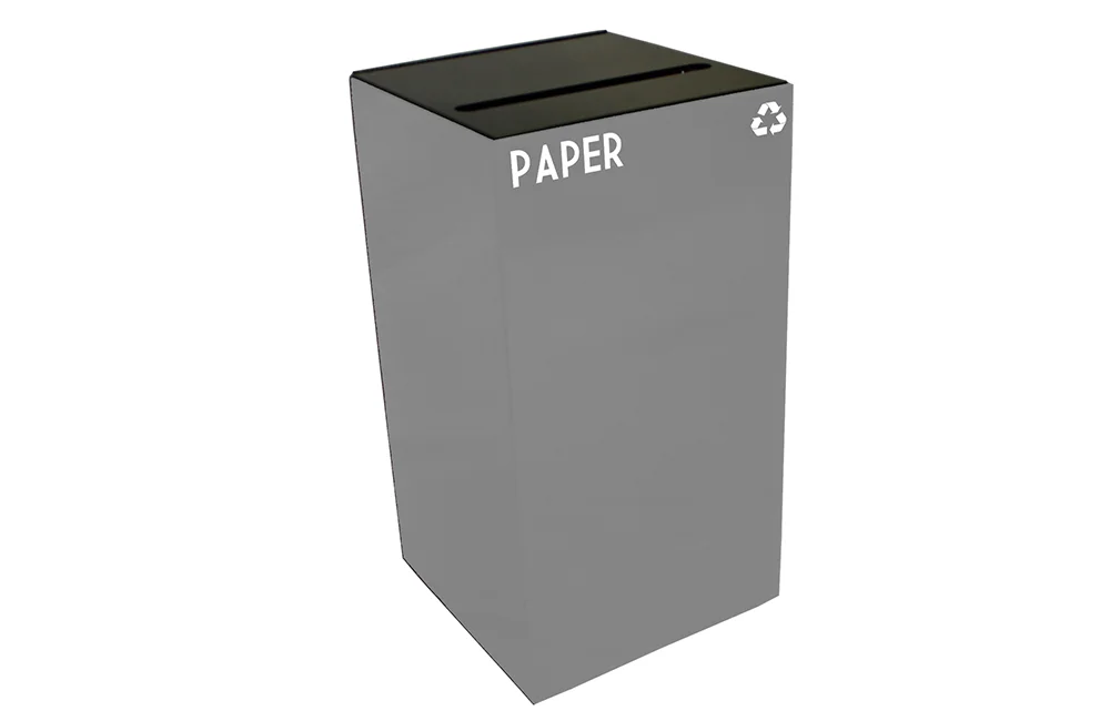 Paper recycling bin on a white background.