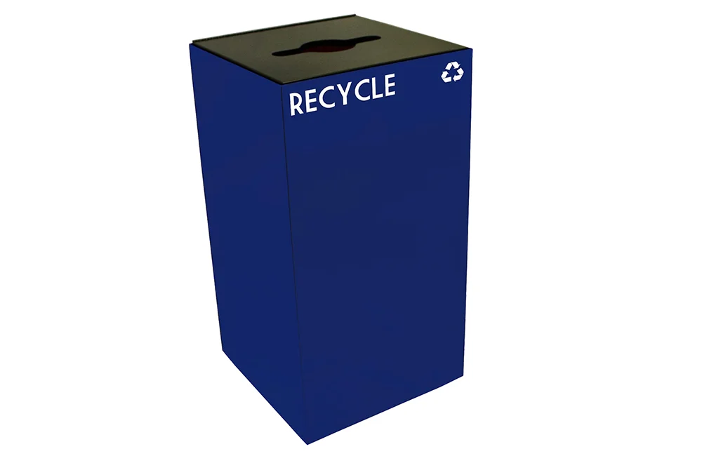 Recycling bin in blue color.