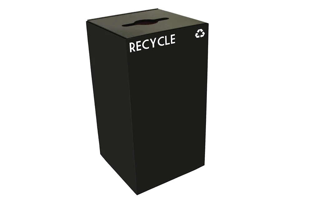 Recycling bin in black.