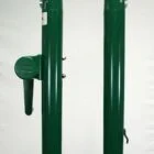 Green metal poles with a handle and lock mechanism.
