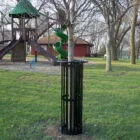 Tree protector in playground area.