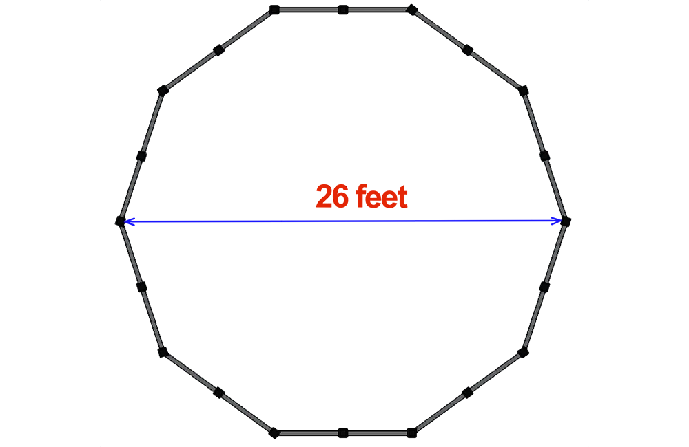 3D model of a blue and red geometric shape.