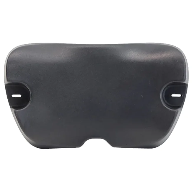 Car headrest cover in black.
