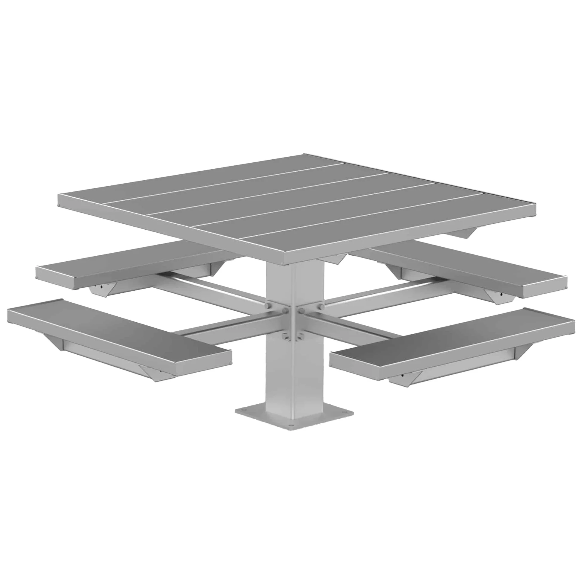 4SPTGASM-1 Outdoor picnic table with adjustable height and built-in benches.