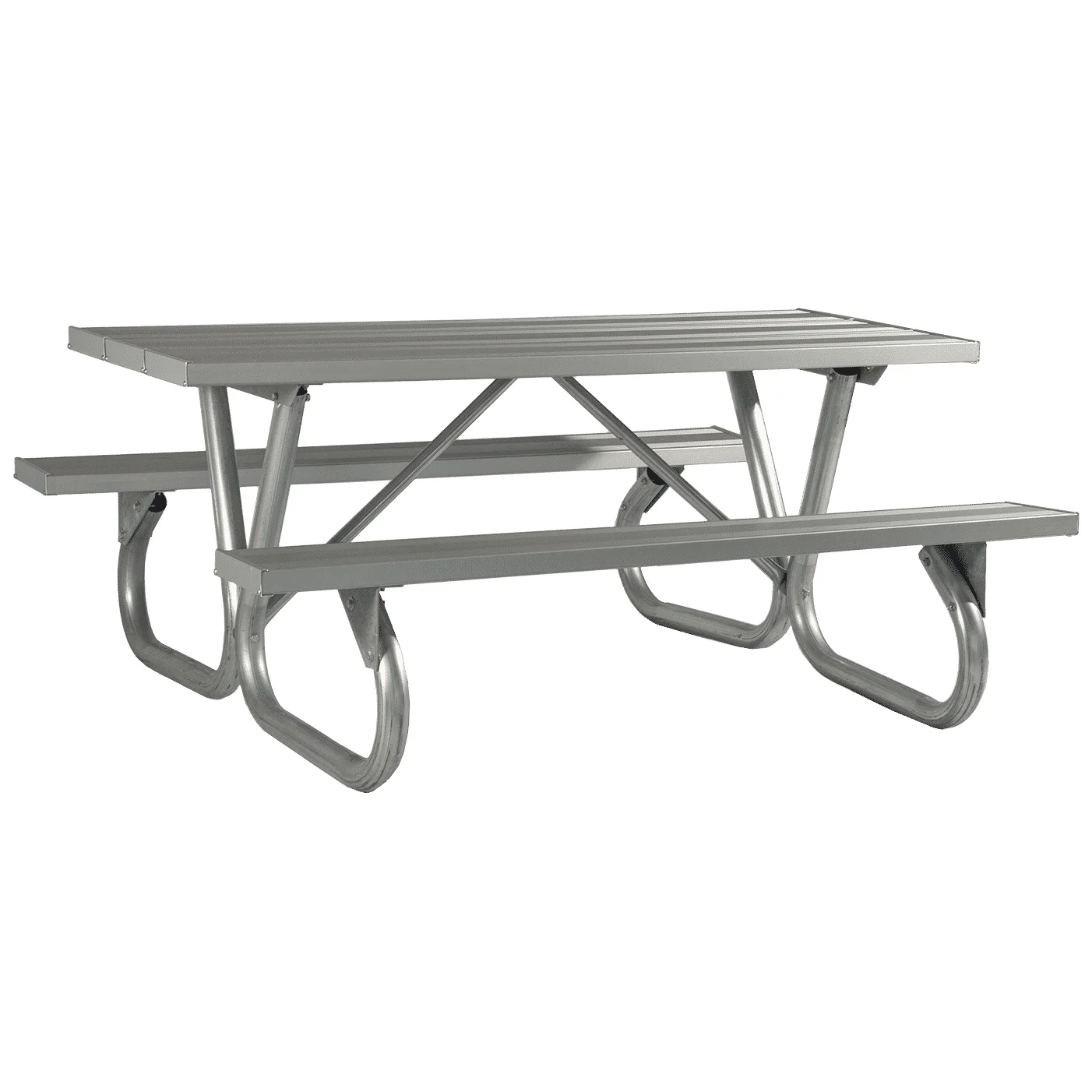 62BGA Aluminum picnic table on a white background.
