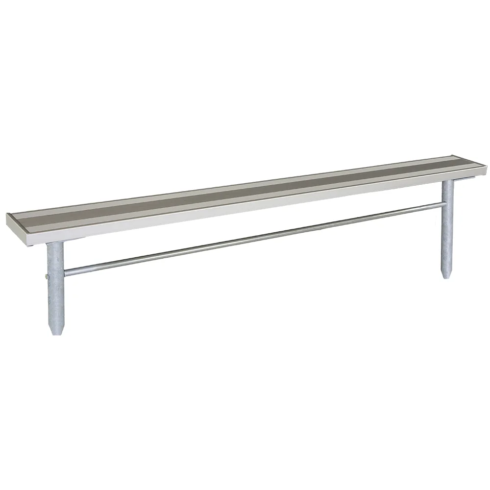 62SGLA Long white and gray bench on a white background.
